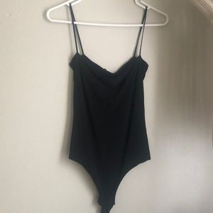 Square neck spaghetti strap bodysuit
